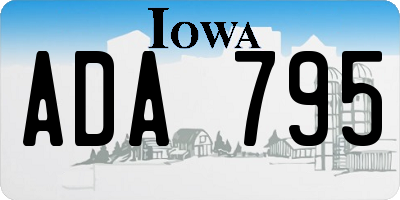 IA license plate ADA795