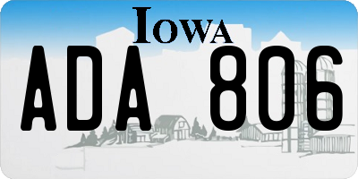 IA license plate ADA806
