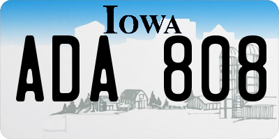 IA license plate ADA808