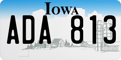 IA license plate ADA813