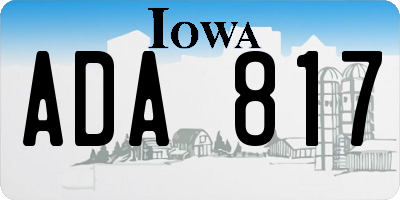 IA license plate ADA817