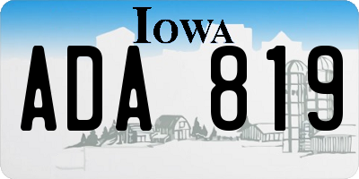 IA license plate ADA819