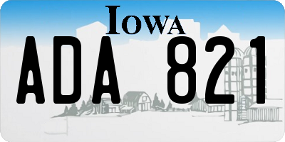 IA license plate ADA821