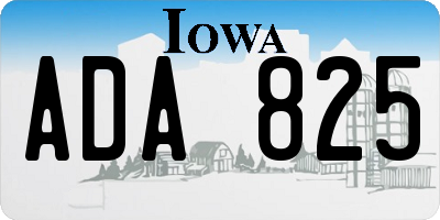 IA license plate ADA825