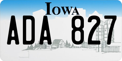 IA license plate ADA827