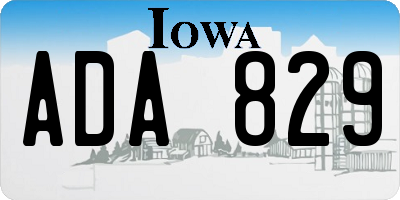 IA license plate ADA829