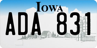 IA license plate ADA831