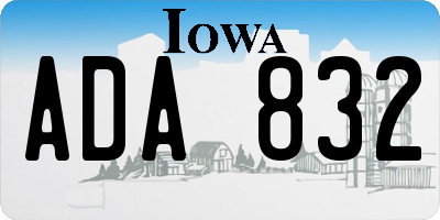 IA license plate ADA832
