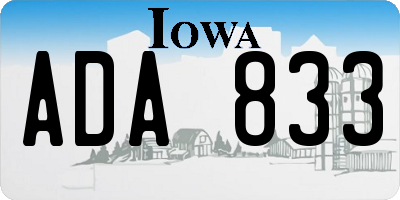 IA license plate ADA833