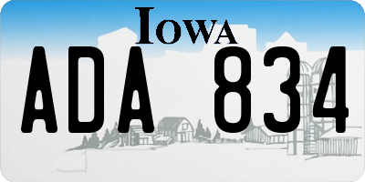 IA license plate ADA834