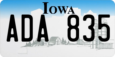 IA license plate ADA835