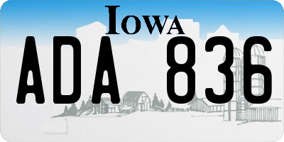 IA license plate ADA836