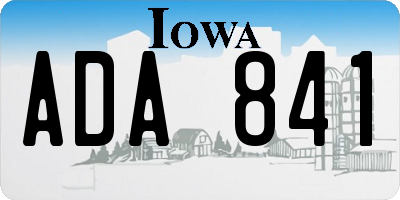 IA license plate ADA841