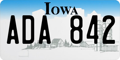 IA license plate ADA842
