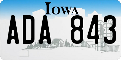 IA license plate ADA843