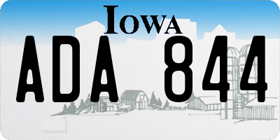 IA license plate ADA844