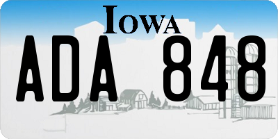 IA license plate ADA848