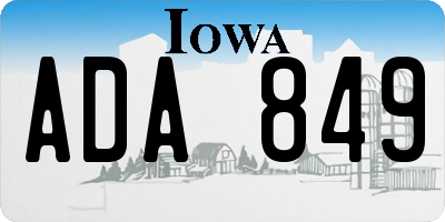 IA license plate ADA849