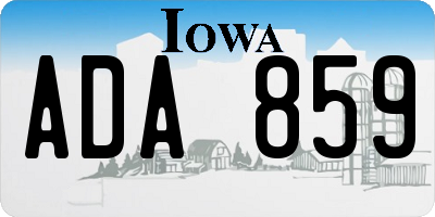 IA license plate ADA859