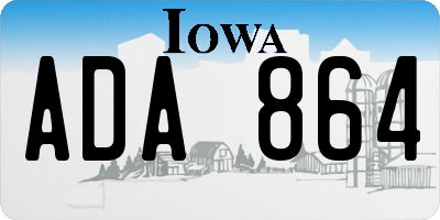 IA license plate ADA864