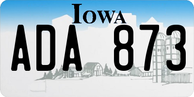 IA license plate ADA873