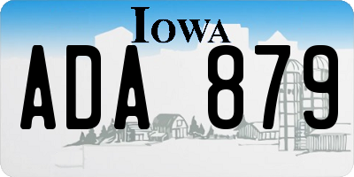 IA license plate ADA879