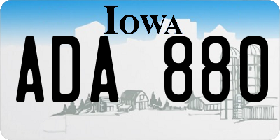 IA license plate ADA880