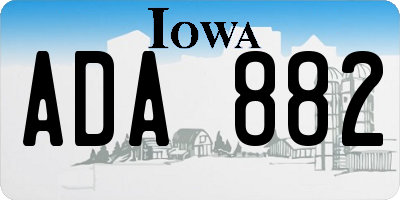 IA license plate ADA882