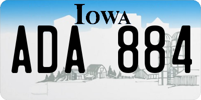 IA license plate ADA884