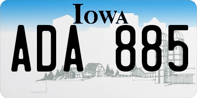 IA license plate ADA885