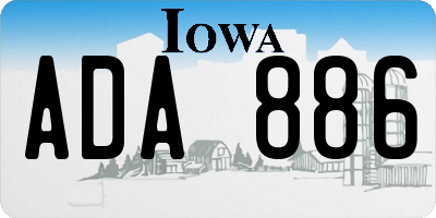 IA license plate ADA886