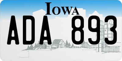 IA license plate ADA893