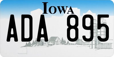 IA license plate ADA895