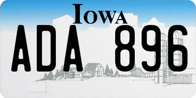 IA license plate ADA896