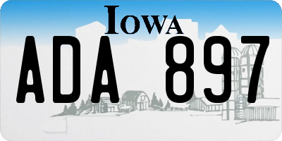 IA license plate ADA897