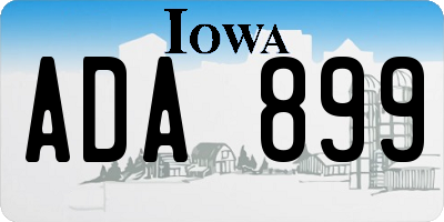 IA license plate ADA899