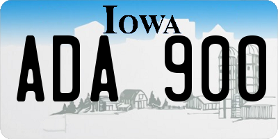 IA license plate ADA900