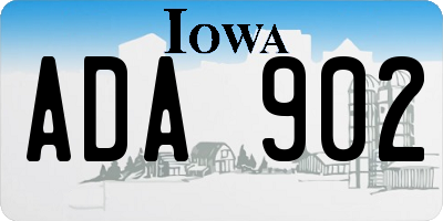 IA license plate ADA902