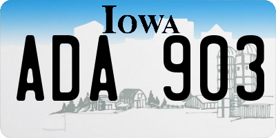 IA license plate ADA903