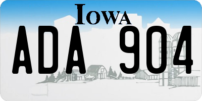 IA license plate ADA904