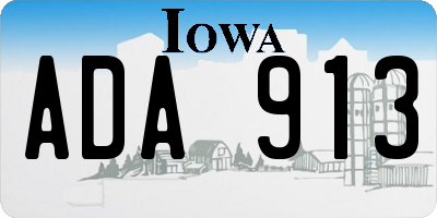 IA license plate ADA913