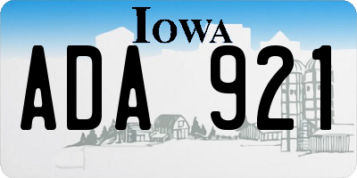 IA license plate ADA921