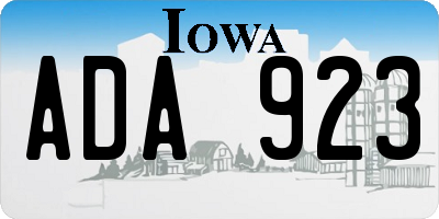 IA license plate ADA923