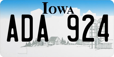 IA license plate ADA924