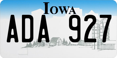 IA license plate ADA927