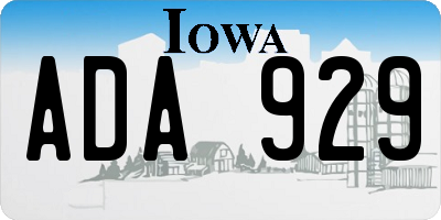 IA license plate ADA929