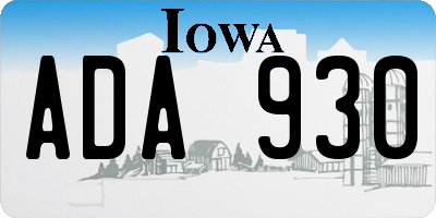 IA license plate ADA930