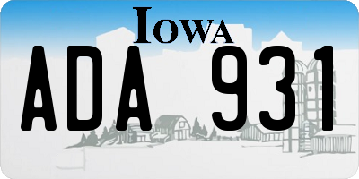 IA license plate ADA931