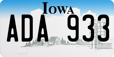 IA license plate ADA933