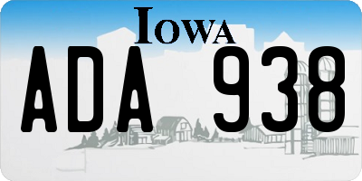 IA license plate ADA938